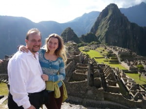 Jose Luis Mejia and Alesia Arnatovich on their honeymoon in Peru