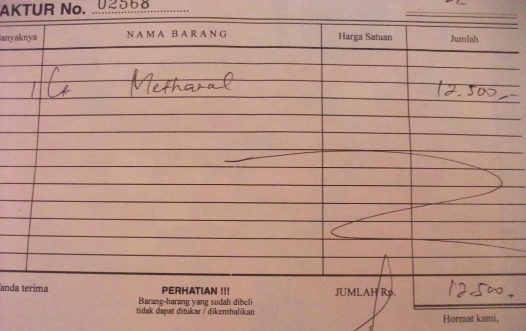 Methanol for 12.500 a litre