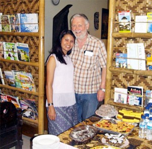 Bob Holland and Riga at the Bamboo Shack