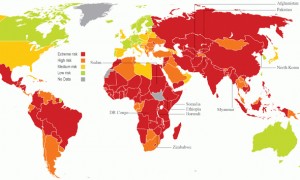 Map of child labor risk