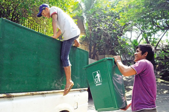 A Green project recyclable collection team at work in Cilandak