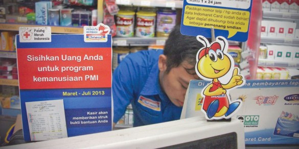 The cashier in a supermarket