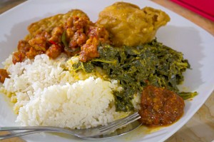 A humble portion of Javanese food at Warung Nikmat - Kuta