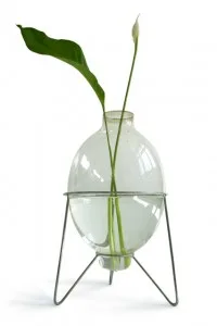 A vase made from a used fishing boat light bulb