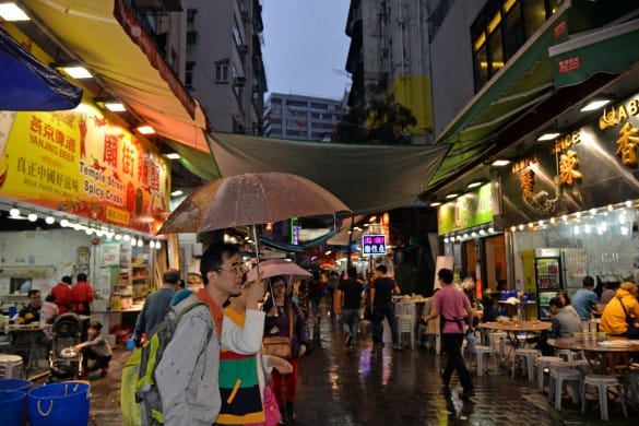 Street food near Temple Street Night Market