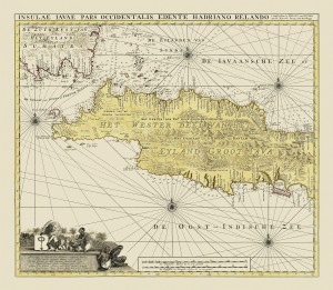 Gerard Van Keulen’s magnificent 1728 map of Java | Photo courtesy of Bartele Gallery