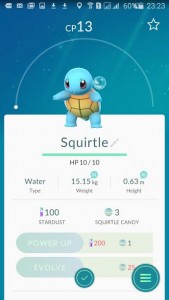 Squirtle from Pokemon GO