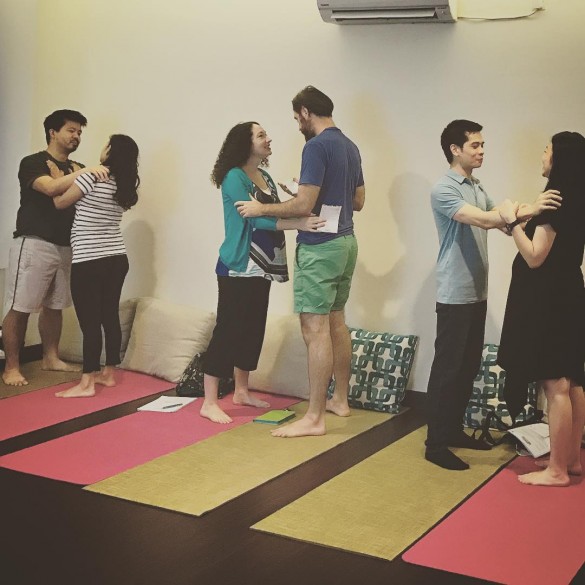 A birthing workshop being conducted at Nujuh Bulan Studio