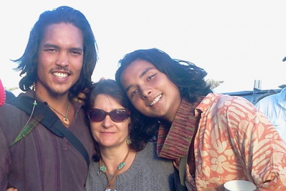 Kim with Ben (left) and Krisna (right)