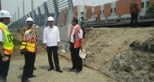 President Jokowi inspecting the LRT project at Cibubur