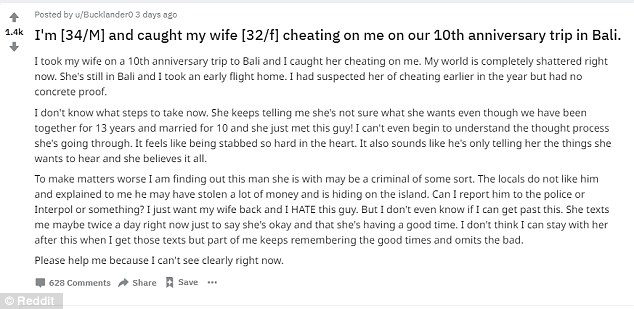 Man Gets Cheated on During 10-year Anniversary Trip to Bali, Turns to