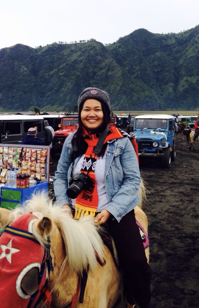 Riding a Pony in Mt. Bromo