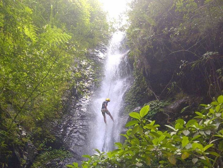 Cliff Jumping at Aul Waterfall - Extreme sports java 