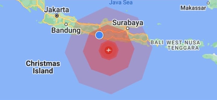 earthquake south of Java