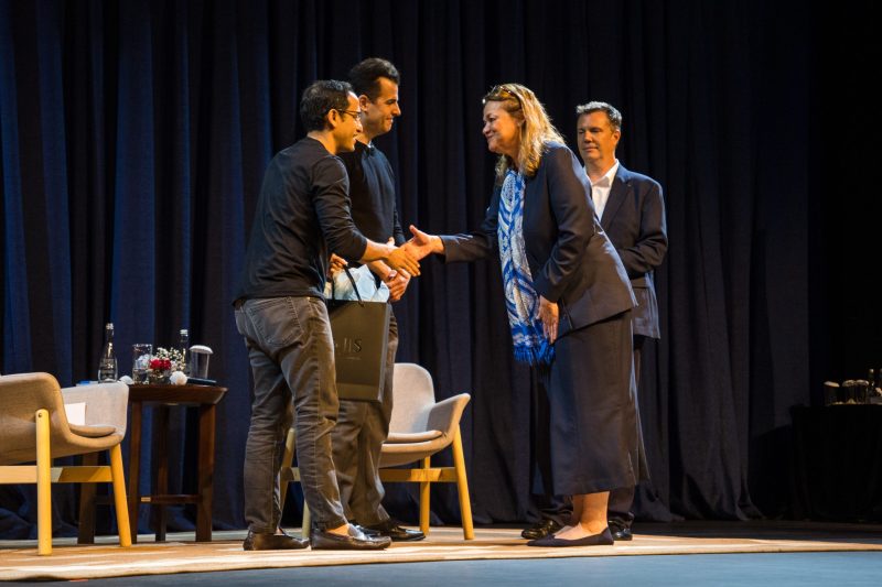 JIS Head of School Maya Nelson greeted Minister Nadiem Makarim and Professor David J. Malan