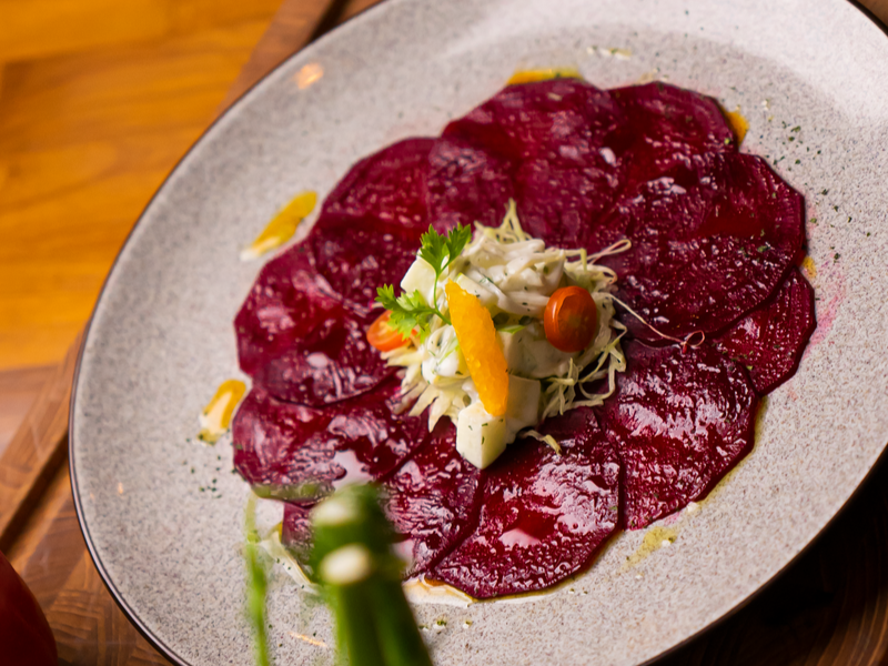 carpaccio thinly sliced, tasty beetroot