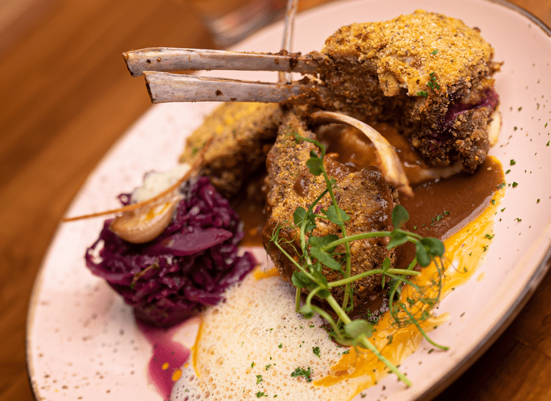 Pistacchio Crusted Lamb Chop by Bull & Vine