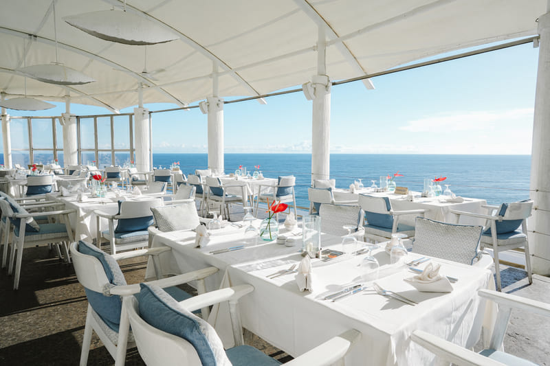 Dining with an ocean view