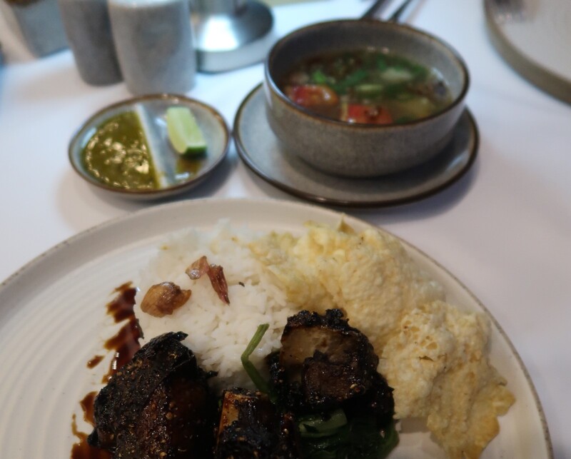 Short Rib Iga with Spinach and Soup