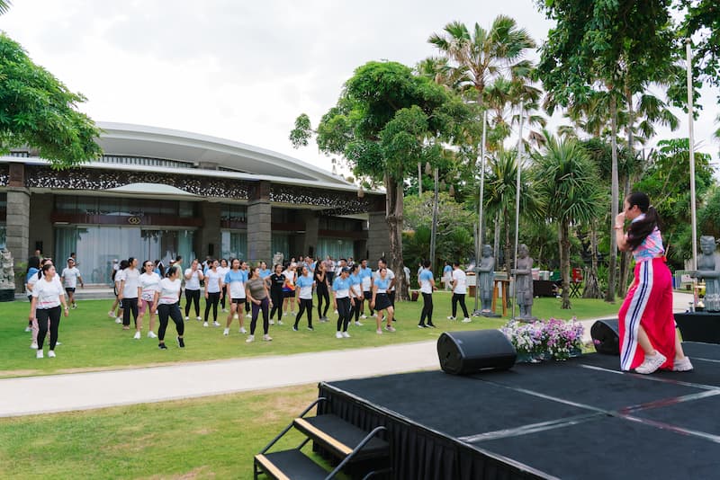 Zumba session led by Zin Ayol