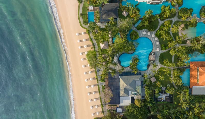 Aerial Beachfront The Laguna Bali