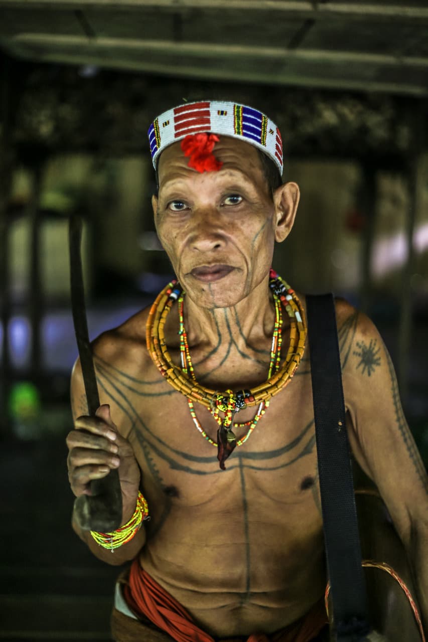 A Mentawai elder ready to go to interior forest