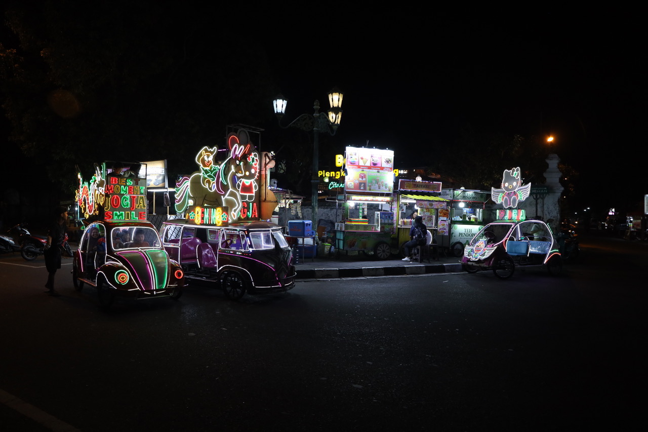Neon Pedal Cars at Alun-Alun Kidul, Yogyakarta