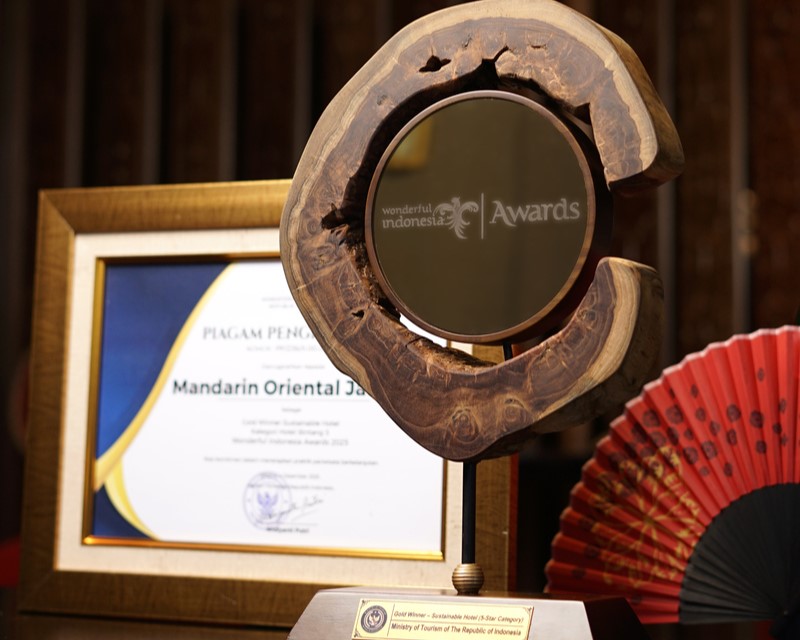 Mandarin Oriental, Jakarta has been awarded the Gold Winner Sustainable 5-Star Hotel at the Wonderful Indonesia Awards 2025 by the Ministry of Tourism of the Republic of Indonesia