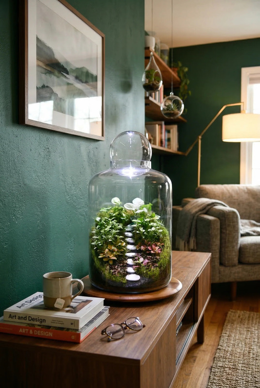 Terrarium on a Display Cabinet
